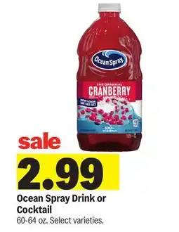 Meijer Ocean Spray Drink or Cocktail offer