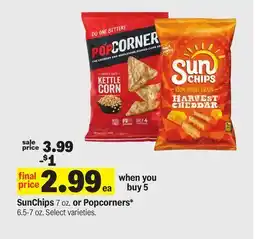 Meijer SunChips 7 oz. or Popcorners 6.5-7 oz offer