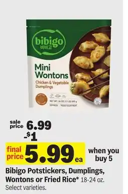 Meijer Bibigo Potstickers, Dumplings, Wontons or Fried Rice offer