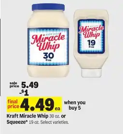 Meijer Kraft Miracle Whip 30 oz. or Squeeze* 19 oz offer