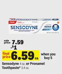 Meijer Sensodyne 4 OZ. or Pronamel Toothpaste* 3.4 oz offer
