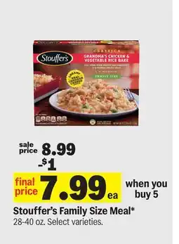 Meijer Stouffer's Family Size Meal offer