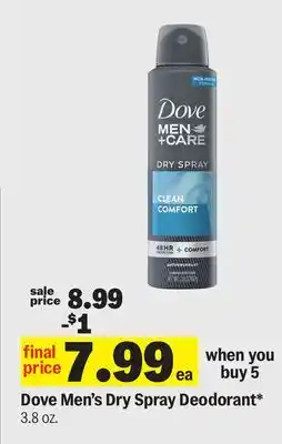Meijer Dove Men's Dry Spray Deodorant offer