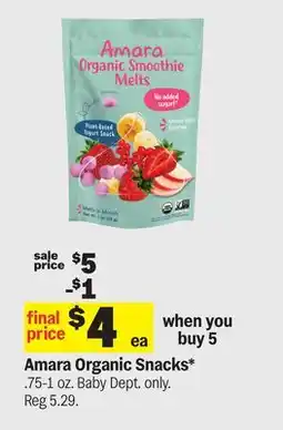 Meijer Amara Organic Snacks offer