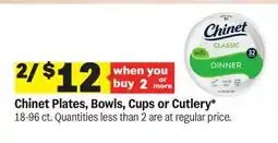 Meijer Chinet Plates, Bowls, Cups or Cutlery offer