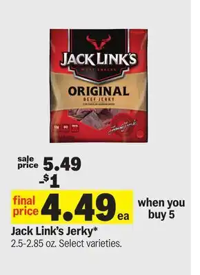 Meijer Jack Link's Jerky offer