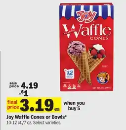 Meijer Joy Waffle Cones or Bowls offer