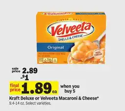 Meijer Kraft Deluxe or Velveeta Macaroni & Cheese offer