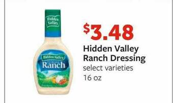 Fareway Hidden Valley Ranch Dressing offer
