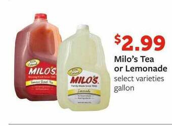 Fareway Milo's Tea Or Lemonade offer