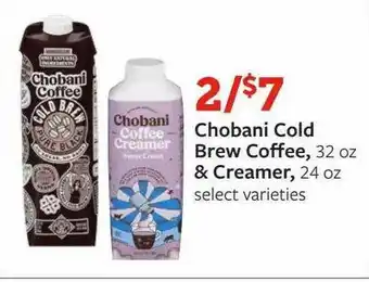 Fareway Chobani Cold Brew Coffee & Creamer offer