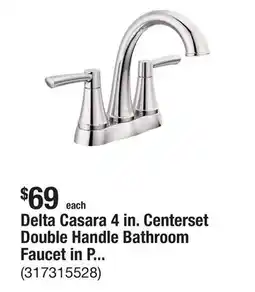 The Home Depot Delta Casara 4 in. Centerset Double Handle Bathroom Faucet in Polished Chrome offer