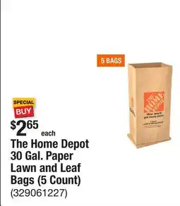 The Home Depot The Home Depot 30 Gal. Paper Lawn and Leaf Bags (5 Count) offer