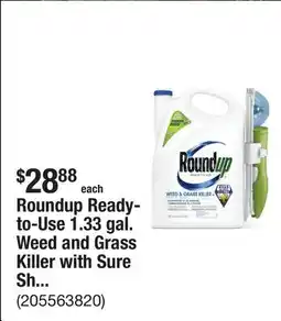 The Home Depot Roundup Ready-to-Use 1.33 gal. Weed and Grass Killer with Sure Shot Wand offer