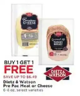 Cub Foods Dietz & Watson Pre Pac Meat or Cheese offer