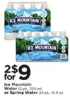 Cub Foods Ice mountain water or spring water offer