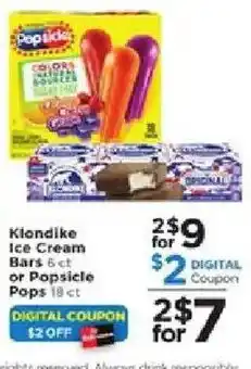 Cub Foods Klondike ice cream bars or popsicle pops offer