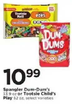 Cub Foods Spangler dum-dum's or tootsie child's play offer