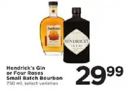 Cub Foods Hendrick's Gin or Four Roses Small Batch Bourbon offer