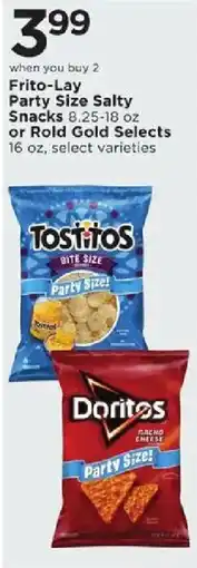 Cub Foods Frito-Lay party size salty snacks or rold gold selects offer