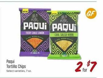 Sprouts Farmers Market Paqui Tortilla Chips offer