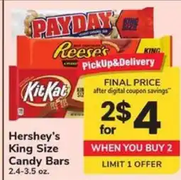 Safeway Hershey's King Size Candy Bars offer