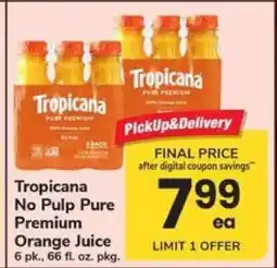 Safeway Tropicana No Pulp Pure Premium Orange Juice offer