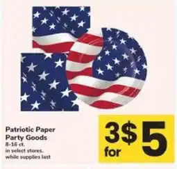 Safeway Patriotic Paper Party Goods offer