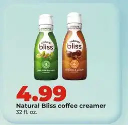 Hy-Vee Natural Bliss coffee creamer offer