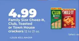 Hy-Vee Family Size Cheez-It, Club, Toasted or Town House crackers offer