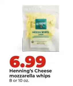 Hy-Vee Henning's Cheese mozzarella whips offer
