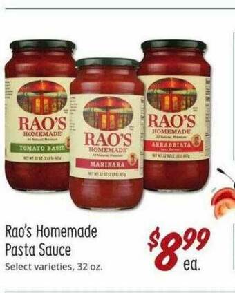 Sprouts Farmers Market Rao's Homemade Pasta Sauce offer