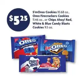 Family Dollar S’mOreo Cookies, Oreo Firecrackers Cookies, Chips Ahoy! Red, White & Blue Candy Blasts Cookies offer