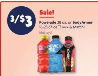 Family Dollar Powerade or Bodyarmor offer