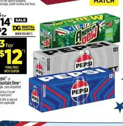 Dollar General Pepsi or Mountain Dew offer