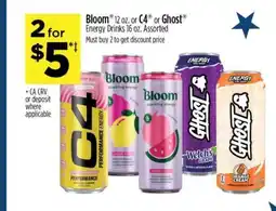 Dollar General Bloom, C4 or Ghost Energy Drinks offer