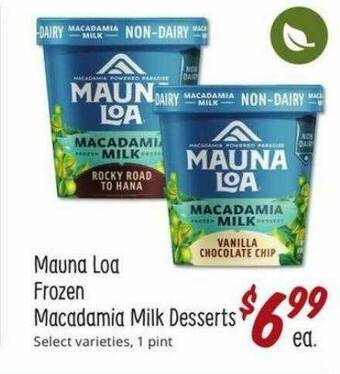 Sprouts Farmers Market Mauna Loa Frozen Macadamia Milk Desserts offer