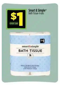 Dollar General Smart & Simple Bath Tissue 4 rolls offer