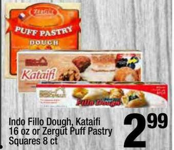 Super King Markets Indo Fillo Dough, Kataifi 16 Oz Or Zergüt Puff Pastry Squares 8 Ct offer