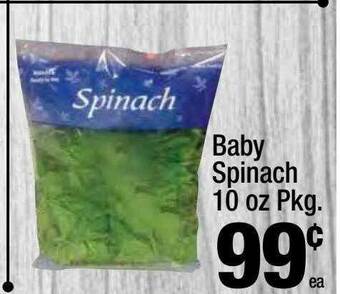 Super King Markets Baby Spinach 10 Oz Pkg. offer