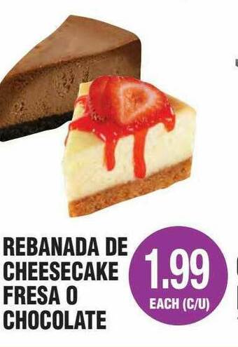 Carnicerias Jimenez Rebanada De Cheesecake Fresa O Chocolate offer