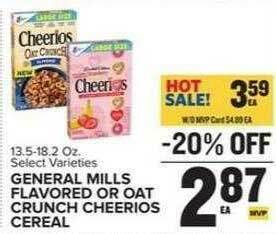 Food Lion General Mills Flavored Or Oat Crunch Cheerios Cereal offer