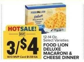 Food Lion Food Lion Deluxe Macaroni & Cheese Dinner offer