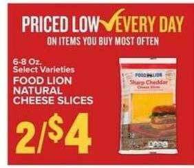 Food Lion Food Lion Natural Cheese Slices offer