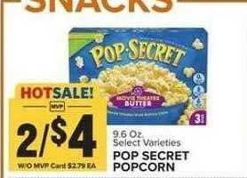 Food Lion Pop Secret Popcorn offer