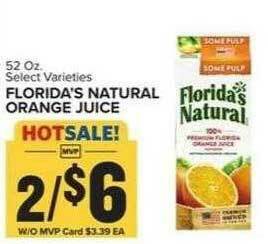Food Lion Florida's Natural Orange Juice offer