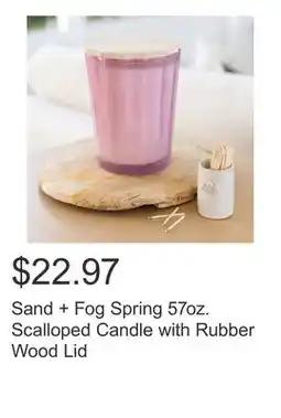 Costco Sand + Fog Spring 57oz. Scalloped Candle with Rubber Wood Lid offer