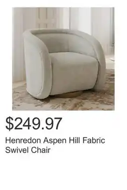 Costco Henredon Aspen Hill Fabric Swivel Chair offer