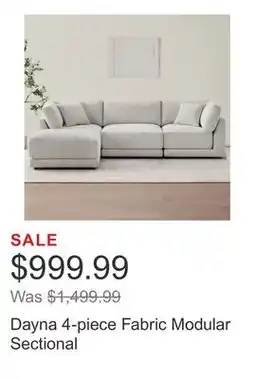Costco Dayna 4-piece Fabric Modular Sectional offer