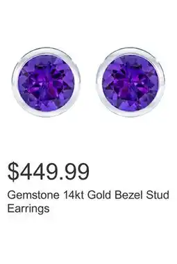 Costco Gemstone 14kt Gold Bezel Stud Earrings offer